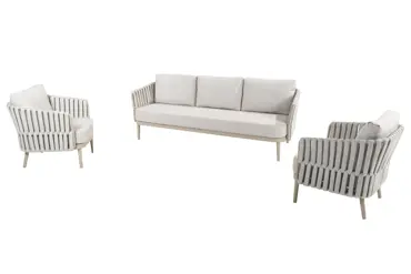 Eva living SET latte 3 seater be + 2x liv chair, 4 Seasons Outdoor, tuinmeubels