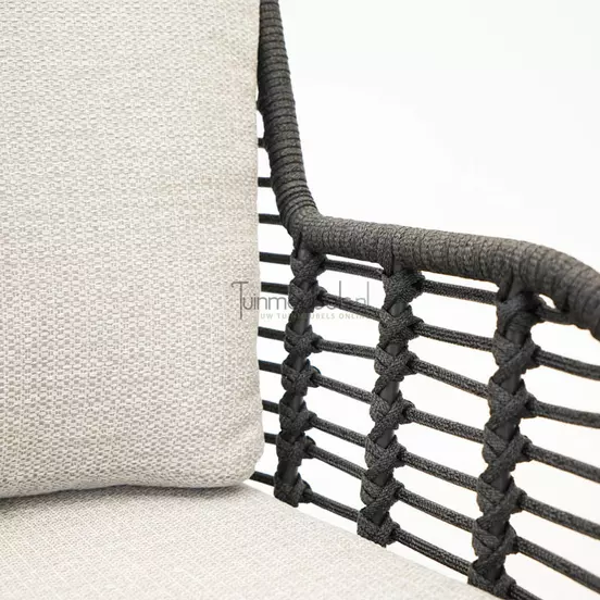 Fabrice dining chair Anthracite detail rope, 4 Seasons Outdoor, tuinmeubels