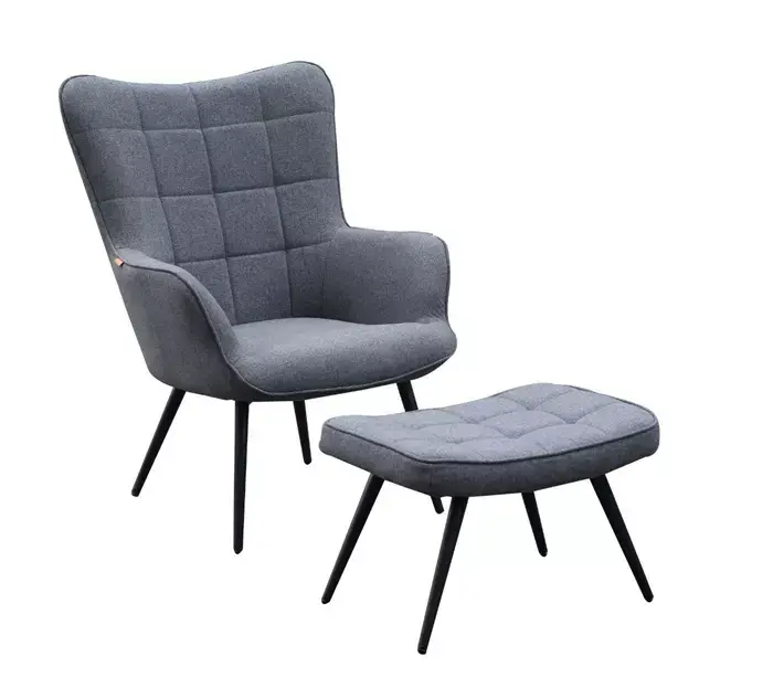 Fauteuil olle grijs met hocker 2931&2932