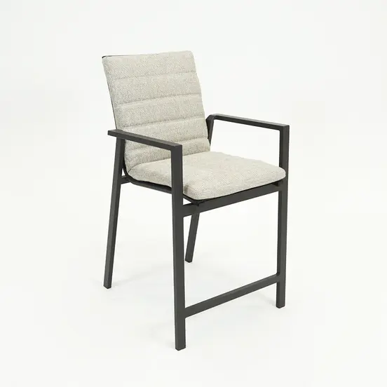 Genua Barchair met kussen antraciet, Sens-Line, Tuinmeubels.nl