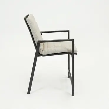 Genua Barchair met kussen antraciet zijkant, Sens-Line, Tuinmeubels.nl