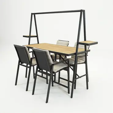 Genua Bartable antraciet 221x80.5x181cm sfeer, Sens-Line, tuinmeubels.nl