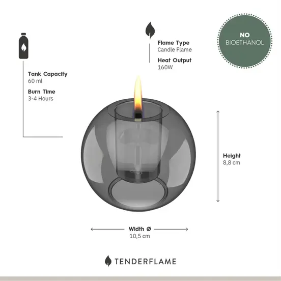 Globus Candle 10 Amber informatie, Tenderflame, tuinmeubels.nl
