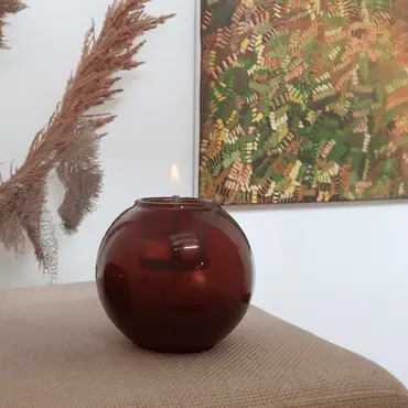 Globus Candle 15 Amber sfeerfoto, Tenderflame, tuinmeubels.nl