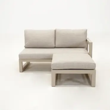 Grosso 2-zits bank L + hocker beige, Vita, Tuinmeubels.nl