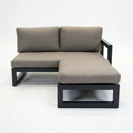 Grosso 2-zits bank L + hocker beige, Vita, Tuinmeubels.nl