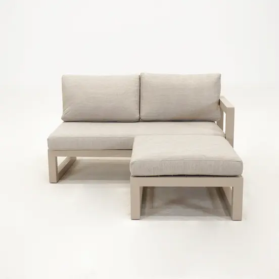 Grosso 2-zits bank L + hocker beige, Vita, Tuinmeubels.nl