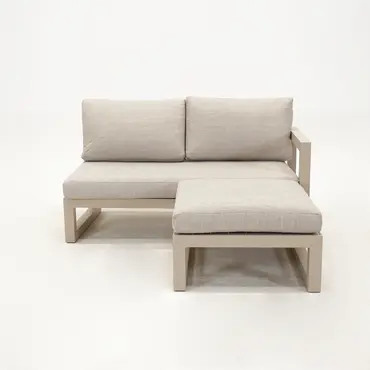 Grosso 2-zits bank L + hocker beige, Vita, Tuinmeubels.nl