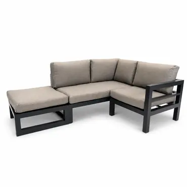 Grosso 2-zits bank L + hocker + hoek beige, Vita, Tuincentrumoutlet