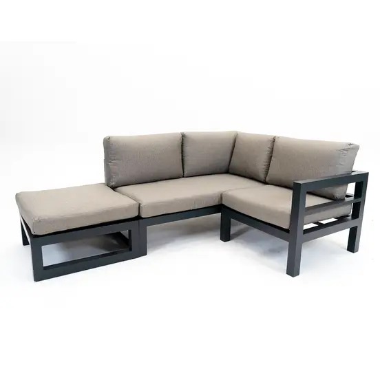 Grosso 2-zits bank L + hocker + hoek beige, Vita, Tuincentrumoutlet