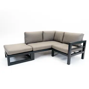 Grosso 2-zits bank L + hocker + hoek beige, Vita, Tuincentrumoutlet