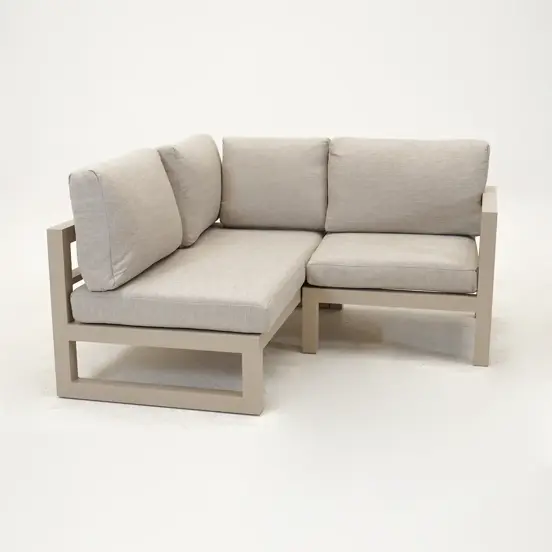 Grosso 2-zits bank L + hoek beige, Vita, Tuinmeubels.nl