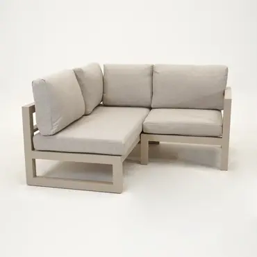 Grosso 2-zits bank L + hoek beige, Vita, Tuinmeubels.nl