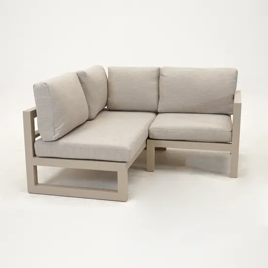 Grosso 2-zits bank L + hoek beige, Vita, Tuinmeubels.nl