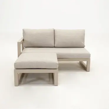 Grosso 2-zits bank R+ hocker beige, Vita, Tuinmeubels.nl