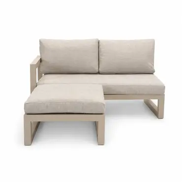 Grosso 2-zits bank R+ hocker beige, Vita, Tuinmeubels.nl