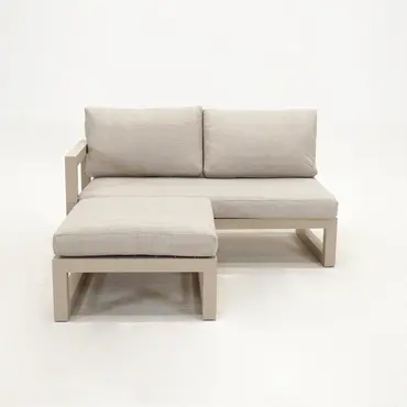 Grosso 2-zits bank R+ hocker beige, Vita, Tuinmeubels.nl