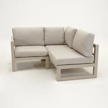 Grosso 2-zits bank R+ hoek beige, Vita, Tuinmeubels.nl