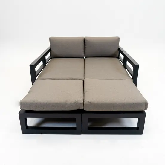 Grosso 4-zits bank + 2x hocker beige, Vita, Tuinmeubels.nl