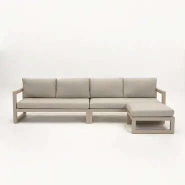 Grosso 4-zits bank + hocker beige, Vita, Tuinmeubels.nl