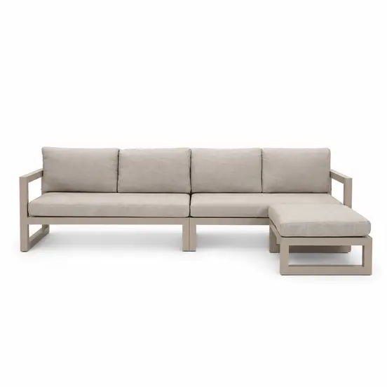 Grosso 4-zits bank + hocker beige, Vita, Tuinmeubels.nl