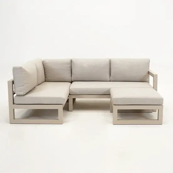 Grosso hoekbank 3 delig L beige, Vita, Tuinmeubels.nl