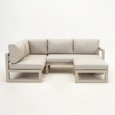 Grosso hoekbank 3 delig L beige, Vita, Tuinmeubels.nl