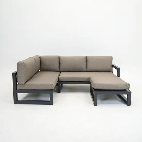 Grosso hoekbank 3 delig L beige, Vita, Tuinmeubels.nl