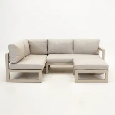 Grosso hoekbank 3 delig L beige, Vita, Tuinmeubels.nl