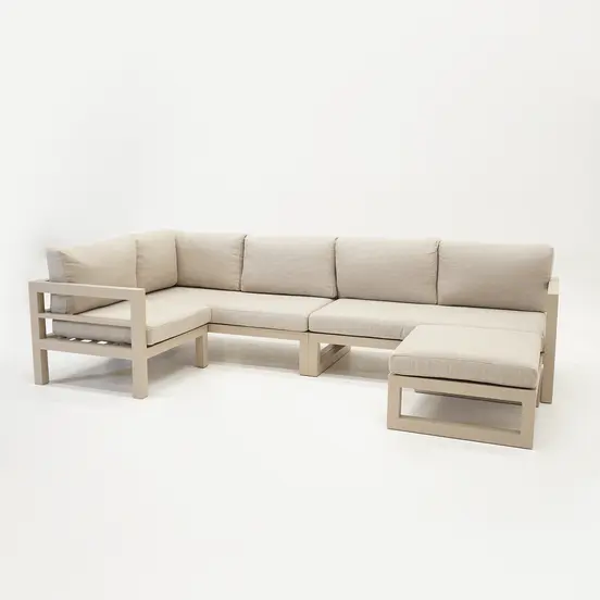 Grosso hoekbank 4 delig beige, Vita, Tuinmeubels.nl