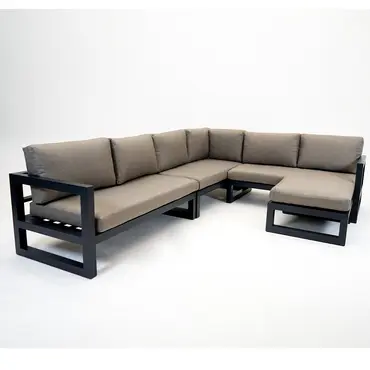 Grosso hoekbank 4 delig groot L beige, Vita, Tuinmeubels.nl