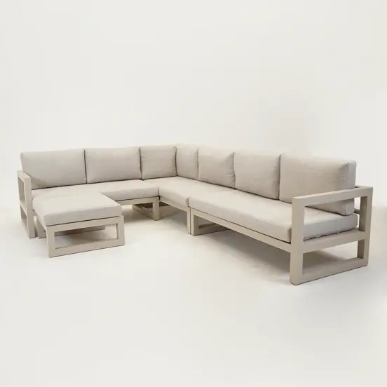 Grosso hoekbank 4 delig groot R beige, Vita, Tuinmeubels.nl