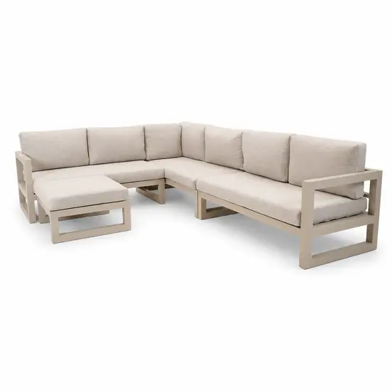 Grosso hoekbank 4 delig groot R beige, Vita, Tuinmeubels.nl