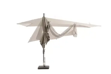 Parasol asymmetrisch l360xb220cm lichtgrijs, Madison, www.tuinmeubels.nl