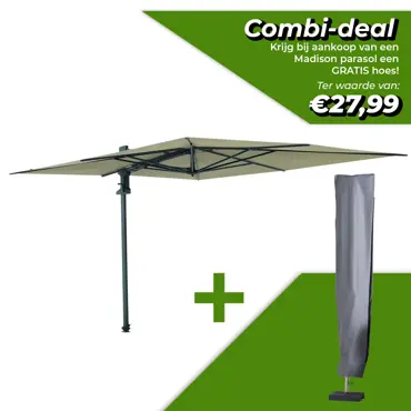 Grote Zweefparasol Saint-tropez l355b300cm Ecru van Madison