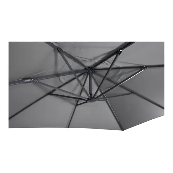 Zweefparasol VirgoFlex grijs 3x3m closeup www.tuinmeubels.nl