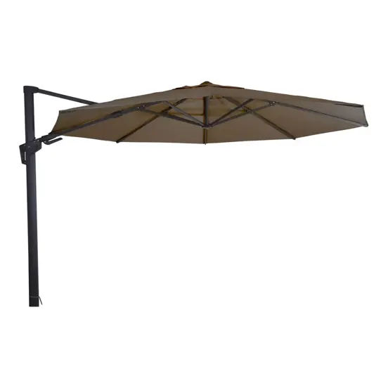 Zweefparasol virgoflex taupe 3,5m www.tuinmeubels.nl