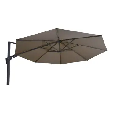 Zweefparasol virgoflex taupe 3,5m close www.tuinmeubels.nl