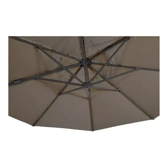 Zweefparasol virgoflex taupe 3,5m close up www.tuinmeubels.nl