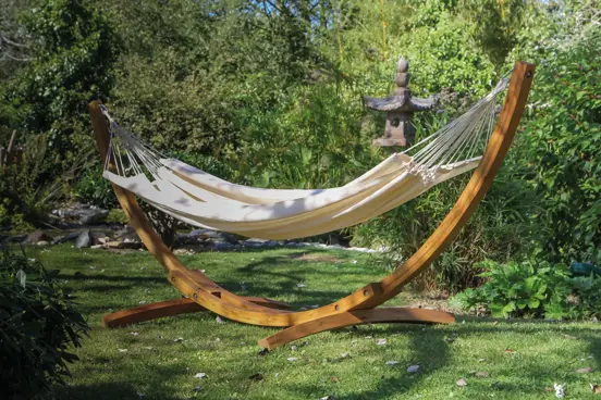Hangmat Meleze in houten standaard, Vita, tuinmeubels