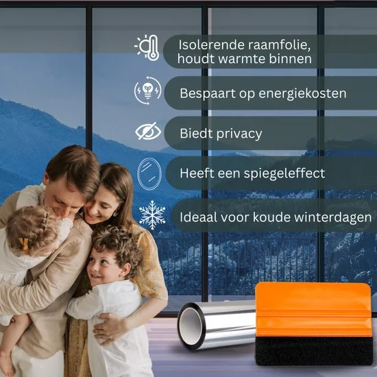 Isolerende Spiegeleffect Raamfolie - 60 x 200 cm, verbo, tuinmeubels.nl