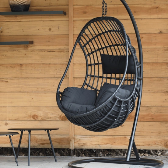 Lesli Living Hangstoel Sturdy Zwart - Schuin, Lesli Living, Tuinmeubels