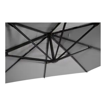 Libra 2,5x2,5m grijs met verrijdbare 70kg voet parasol detail doek, Lesli Living, tuinmeubels