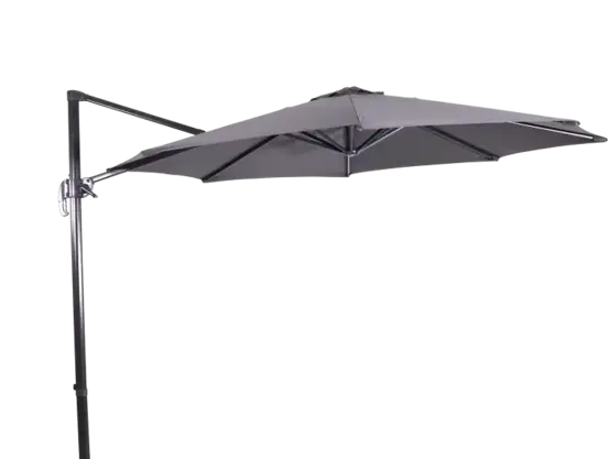 Libra 3m grijs met verrijdbare 70kg voet parasol, Lesli Living, tuinmeubels