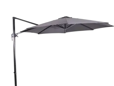 Libra 3m grijs met verrijdbare 70kg voet parasol, Lesli Living, tuinmeubels