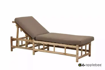 Ligbed Rooty teak met taupe kussen - afbeelding 6