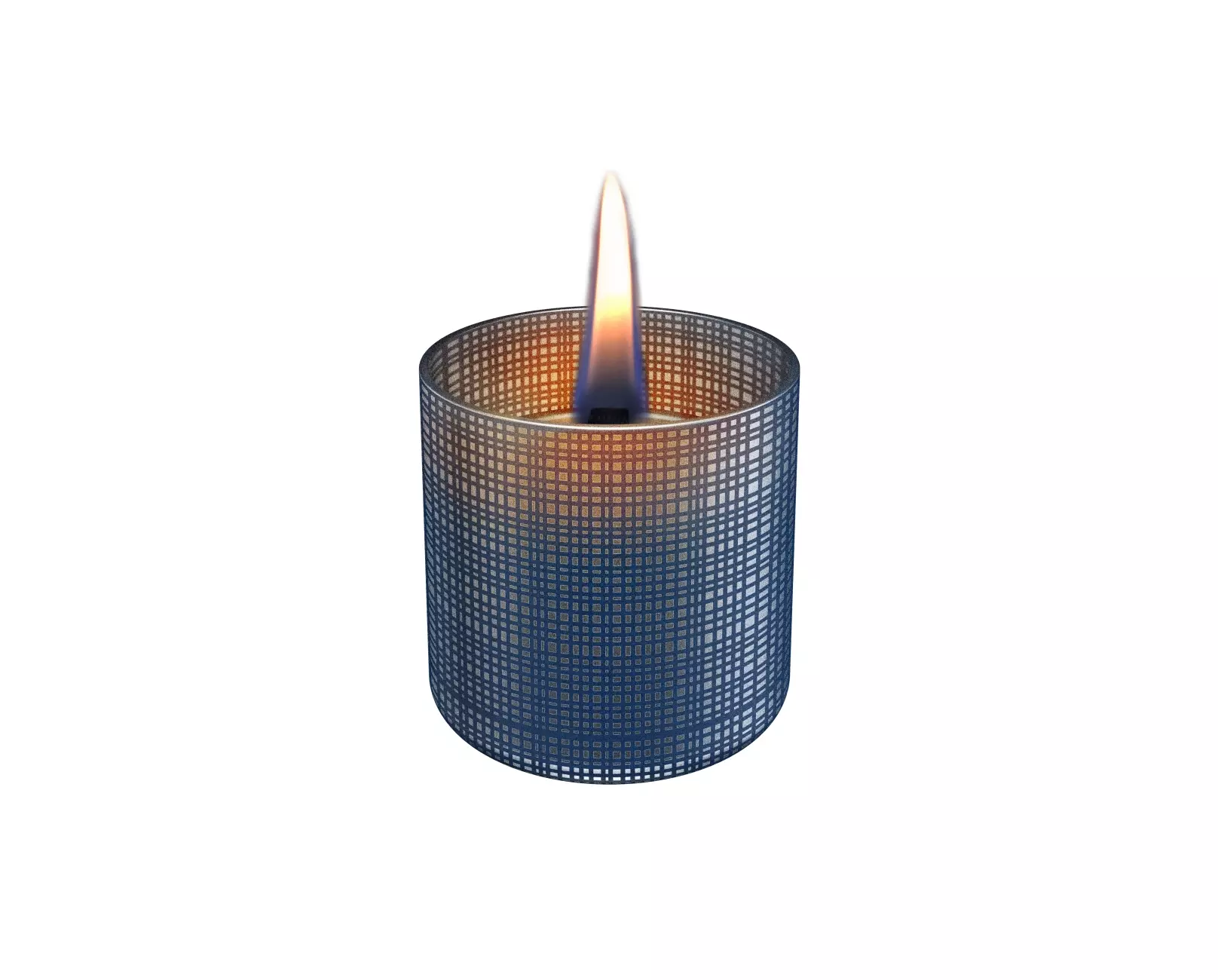 Tenderflame Lilly Glass 8 cm - licht blauw zandstraal en print