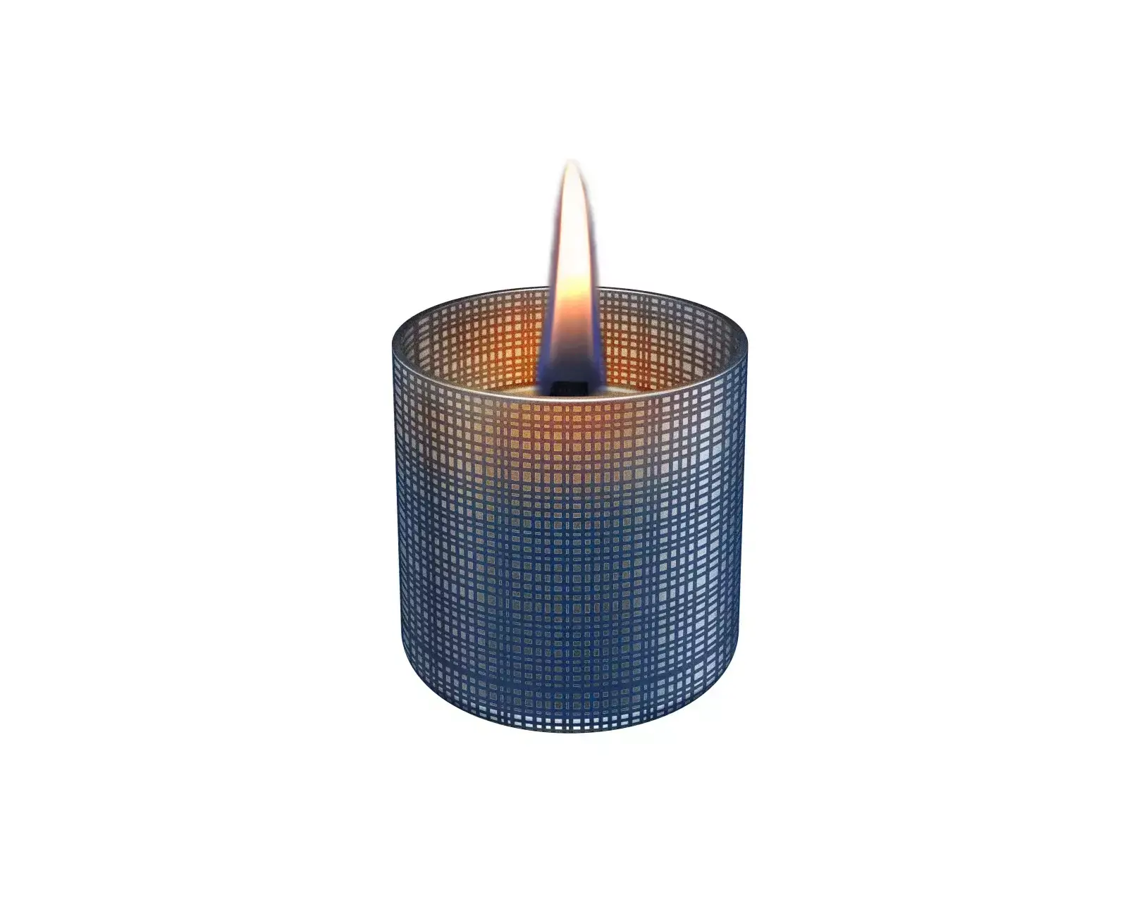 Lilly Glass 8 cm - licht blauw zandstraal en print