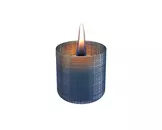Lilly Glass 8 cm - licht blauw zandstraal en print