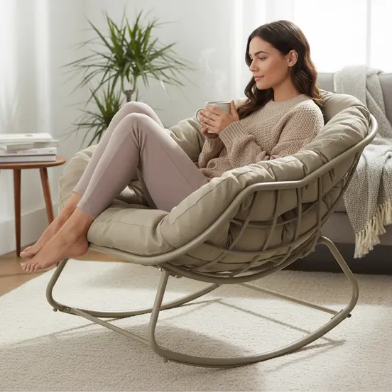 Lounge schommelstoel Royal Rocking II creme, Vita Tuinmeubelen, tuinmeubels.nl